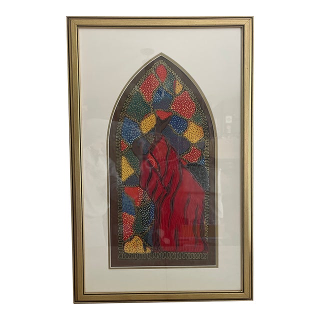 Original Artwork "Amen" by Herbert Mannie Pair African American Artist Coa 1998 Framed For Sale
