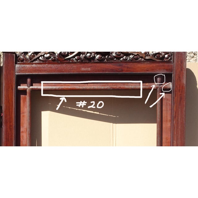 1900 - 1909 Antique Japanese Shibayama Style Two Panel Folding Screen Intricate Carved Doors For Sale - Image 5 of 18