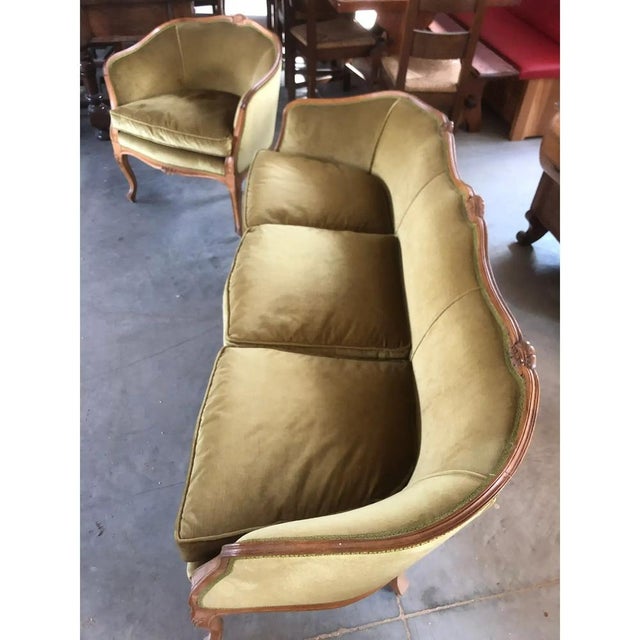 Walnut Armchairs and Sofa by Simoeng, Set of 3 For Sale - Image 11 of 14