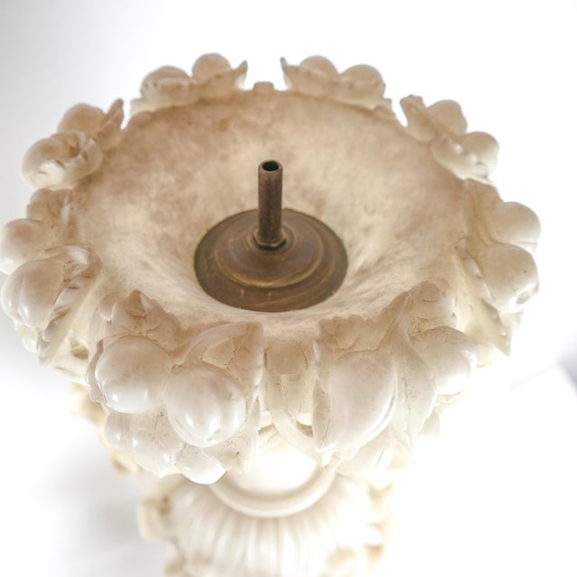 Monumental Alabaster Vases - A Pair For Sale - Image 4 of 5