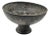 Late 20th Century Handcrafted Studio Pottery Blue Gray Glaze Speckled Pedestal Bowl Signed For Sale