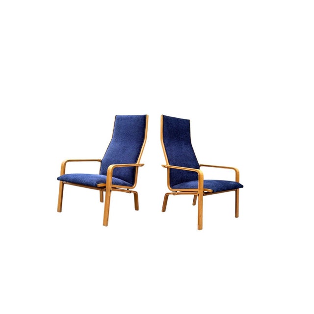 Mid-Century Modern Late 20th Century Arne Jacobsen High-Back Lounge Chairs | Pair Fritz Hansen Vintage For Sale - Image 3 of 15