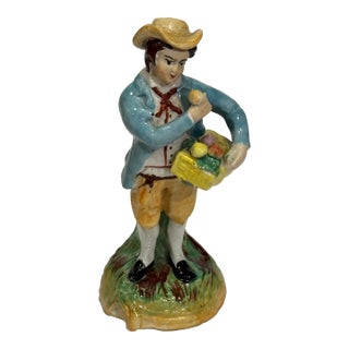 Mid 19th Century Vintage Fruit Seller Staffordshire Figurine For Sale