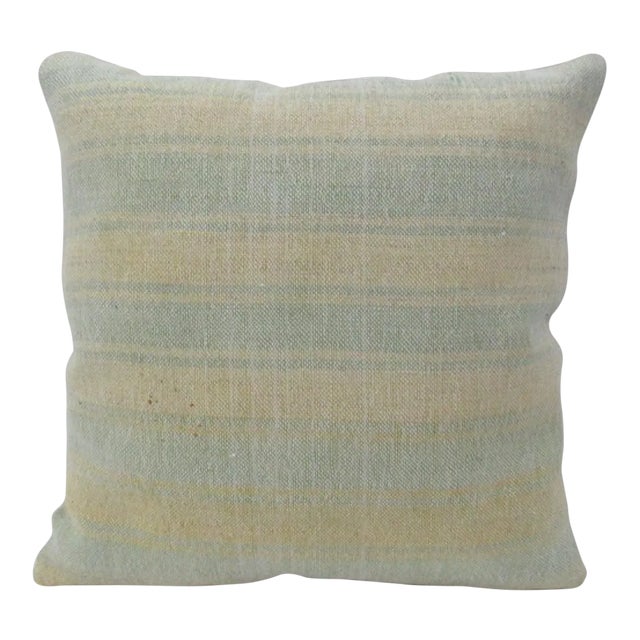 Handmade Striped Kilim Pillow Cover For Sale