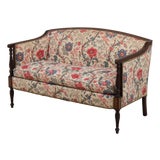 Hickory Chair Mahogany Frame Sheridan Style Loveseat Settee For Sale