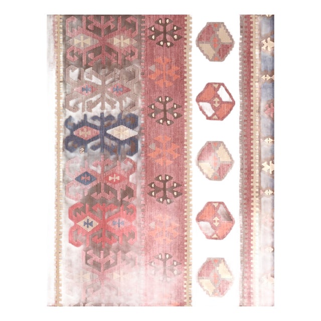 Sample - Schumacher x Johnson Hartig Sahane Wallcovering in Faded Rust For Sale