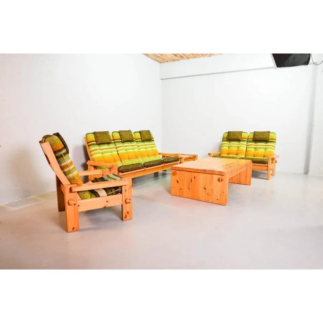 Yellow Two-Seater Dymling Sofa in Pinewood by Yngve Ekström for Swedese, 1970s For Sale - Image 8 of 9