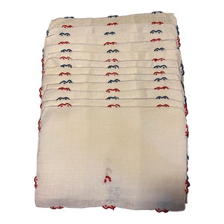 Vintage Cocktail Napkins With Rooster Motif- Set of 12 For Sale