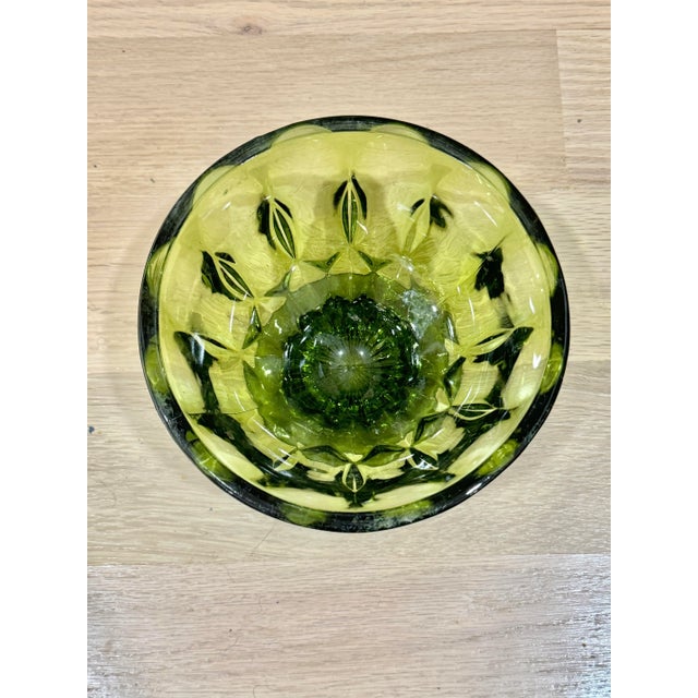 Mid-Century Modern Vintage Green Glass Bowl For Sale - Image 3 of 6