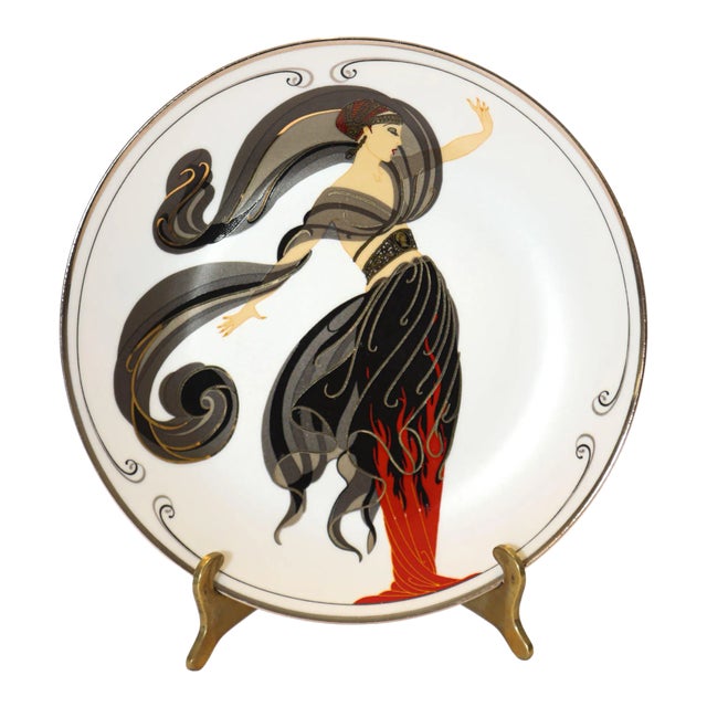 Erté "Flames of Love" Sevenarts Porcelain Collector Plate Romain De Tirtoff For Sale