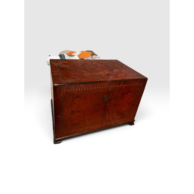 Dunhill Vintage Alfred Dunhill of London Burlwood Humidor With Marquetry Inlay For Sale - Image 4 of 9