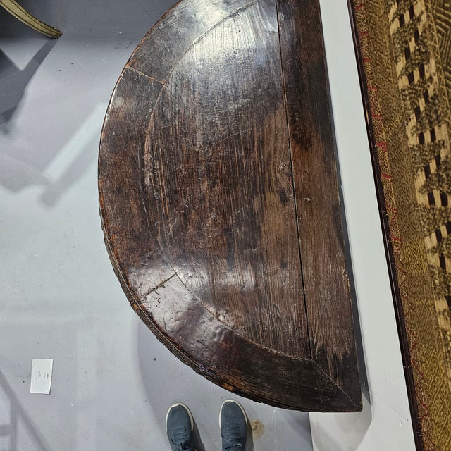 Chinese Mahogany Demilune Table For Sale - Image 6 of 6