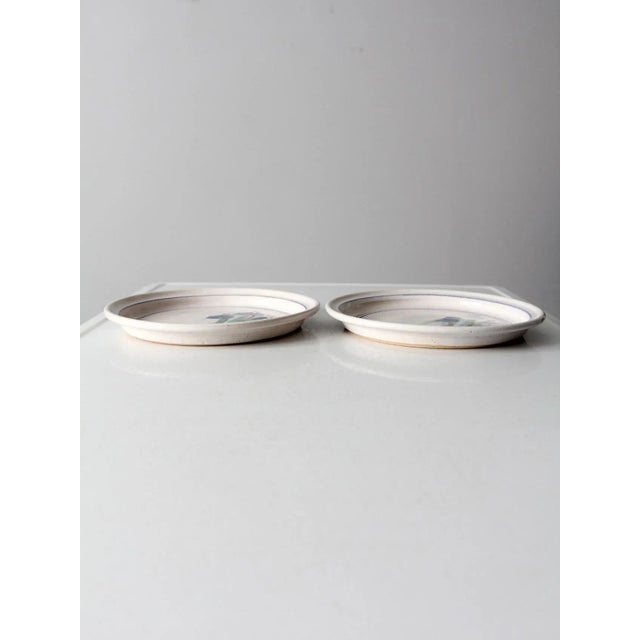 Vintage Studio Pottery Plates Pair For Sale - Image 6 of 11