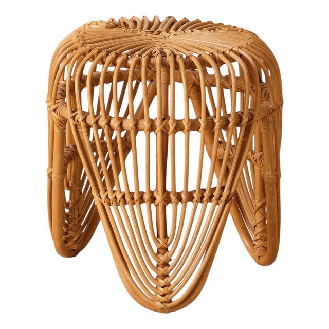Rattan Stool, Denmark, 1960s For Sale