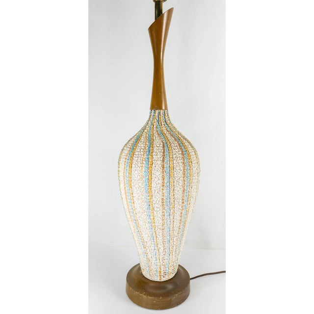 Mid-Century Modern 1960s Vintage Mid-Century Modern Ceramic Table Lamp For Sale - Image 3 of 11