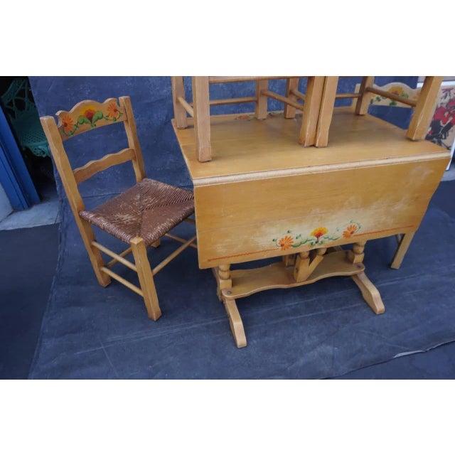 Tan Monterey Drop-Leaf Table With 4 Chairs Set of 5 For Sale - Image 8 of 12