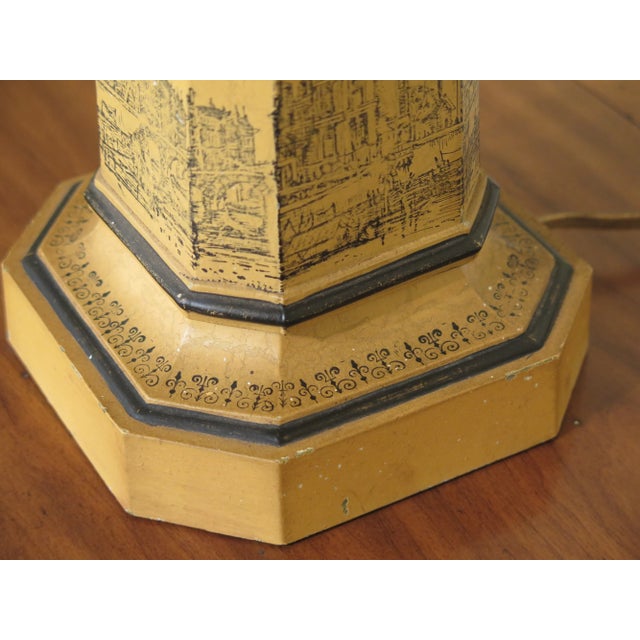 Metal 1980s Decorative Toleware Lamp with Metal Shade For Sale - Image 7 of 10