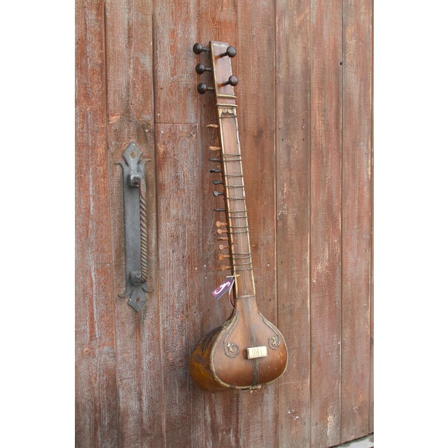 Antique Sitar Instrument With Inlay Details Chairish