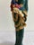 Mid 20th Century Vintage Carved Angel Figurine With Gold Feathered Wings and Painted Floral Bouquet For Sale - Image 5 of 12