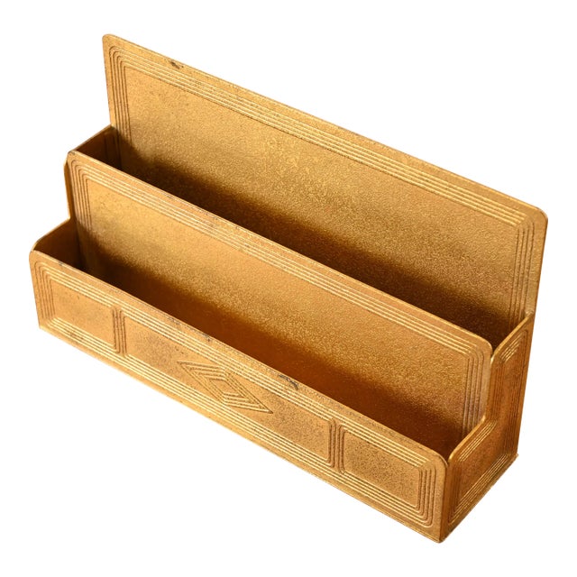 Tiffany Studios New York Graduate Bronze Doré Letter Rack For Sale