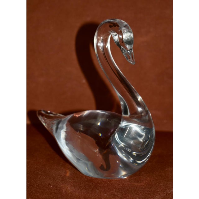 Vintage Swedish Crystal Signed Swan Figure For Sale - Image 10 of 13
