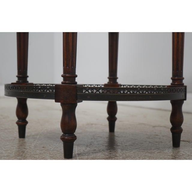 Theodore Alexander Inlaid 2 Tier Mixed Wood End Table For Sale - Image 11 of 18