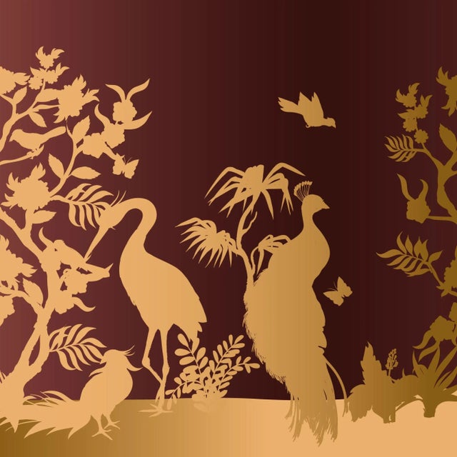 Not Yet Made - Made To Order Peacock and Herons Silhouette Fabric Wall Covering by Chiara Mennini for Midsummer-Milano For Sale - Image 5 of 5