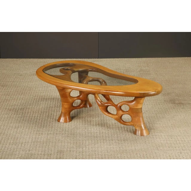 1980s California Craftsman Freeform Cocktail Table by Craig Lauterbach, 1980, Signed For Sale - Image 5 of 18