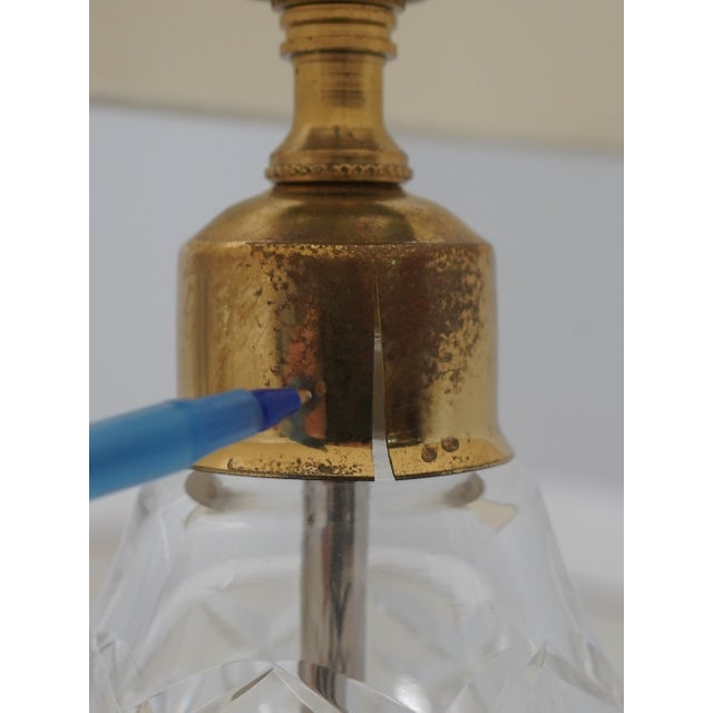 Glass 1980s Waterford Brass and Crystal Lamps - a Pair For Sale - Image 7 of 13