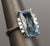 Blue 18k White Gold Aquamarine and Diamond Ring Vintage For Sale - Image 8 of 11