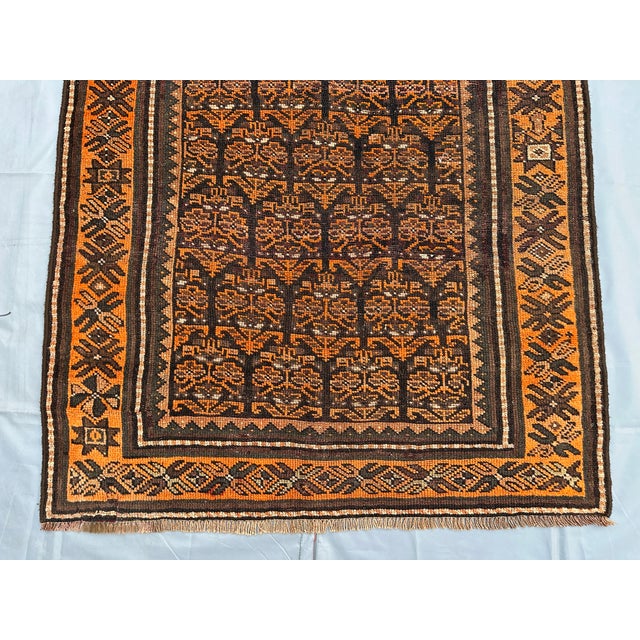 1970s Vintage Adraskan Baluch Rug, Hand-Knotted Wool, Tribal, 4x8, Rust & Brown For Sale - Image 5 of 10