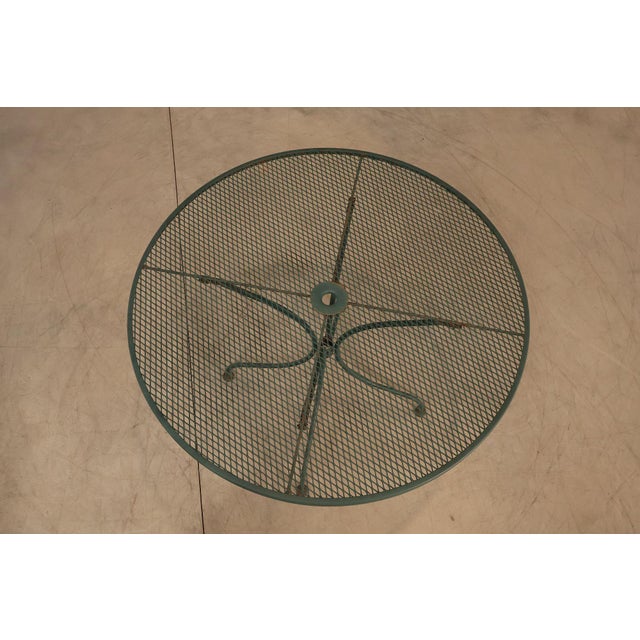 Wrought Iron Vintage Round Patio Table And Four Chairs Set For Sale - Image 4 of 18