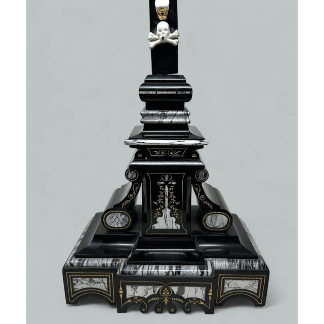 Late 19th Century Antique Vintage French Gilt Marble Religious Holy Crucifix Jesus Christ Cross For Sale - Image 5 of 12