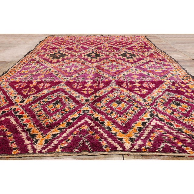 Vintage Beni M'Guild Moroccan Rug, 07'01 X 14'03 For Sale - Image 9 of 10