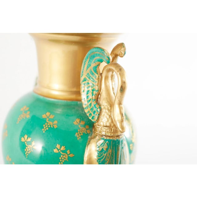 Metal 19th Century Gilt Porcelain / Brass Bass Table Lamps - a Pair For Sale - Image 7 of 13