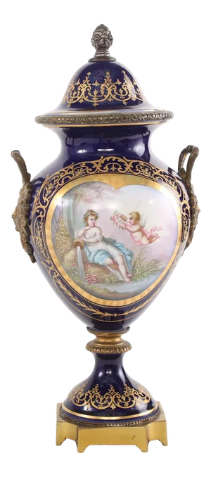 Mid 19th Century Bronze Mounted / Sèvres Porcelain Covered Urn