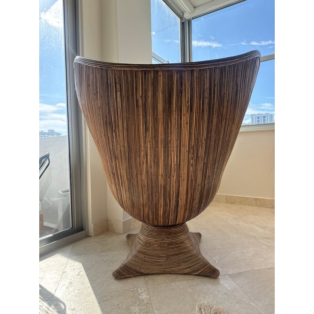 1970s Italian Rattan Egg Chair For Sale - Image 4 of 4