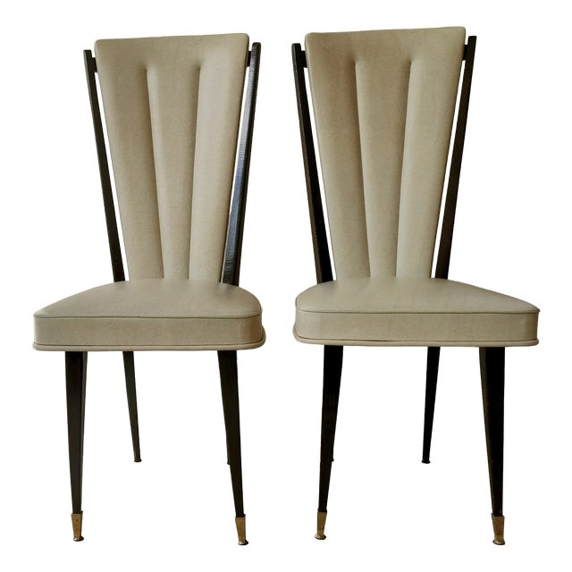 Vintage Faux Leather Chairs, 1960s, Set of 2 For Sale