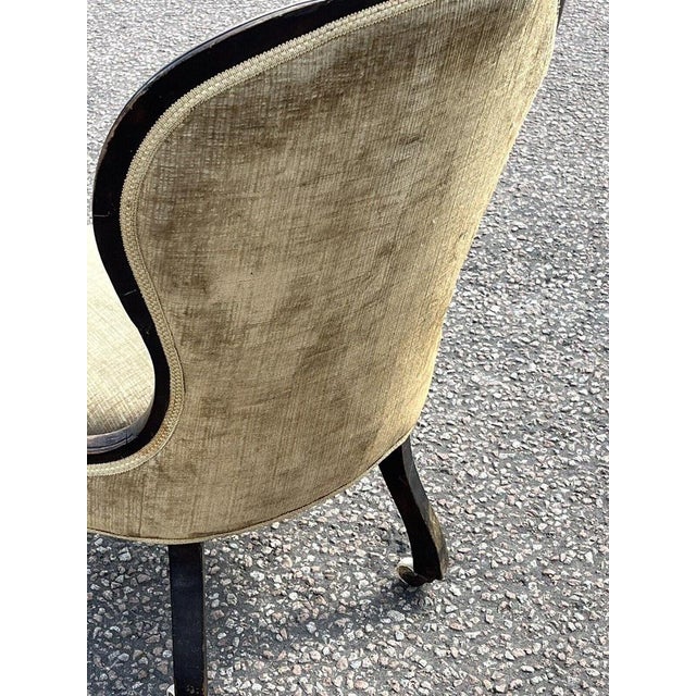 Ceramic Victorian Chair with White Porcelain Castors For Sale - Image 7 of 11