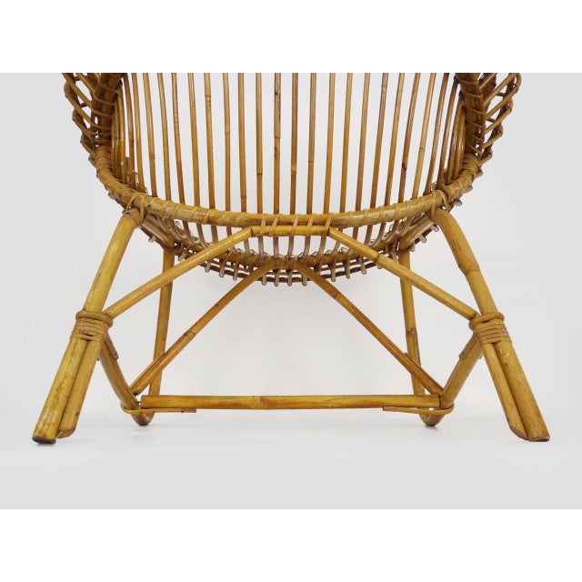 Wood Vintage Rattan Armchair, 1960s For Sale - Image 7 of 9