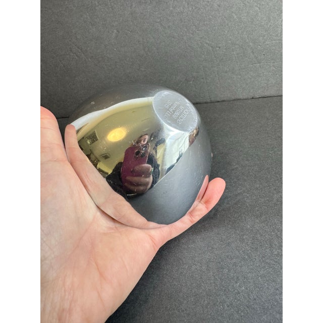 Mid-Century Modern Nambe Tri-Corner Small Bowl Decorative Silver Trinket Catchall Dish Nut 4.5" For Sale - Image 3 of 9