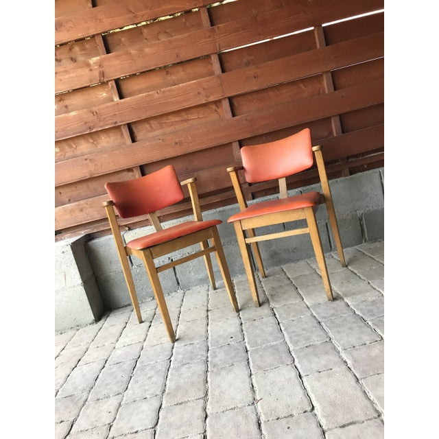 Set of Art Deco Lajos Kozma Style Red Chairs, 1940s For Sale - Image 4 of 7