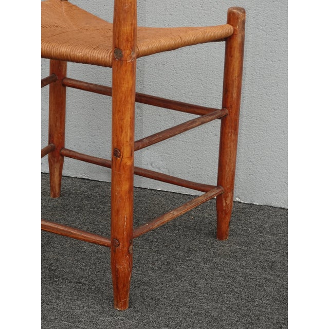 Antique Rush Ladderback Chair French Farmhouse Chic For Sale - Image 12 of 12