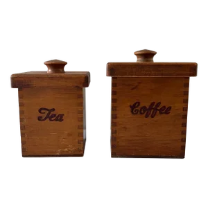 Vintage Woodcroftery Coffee and Tea Canister Set