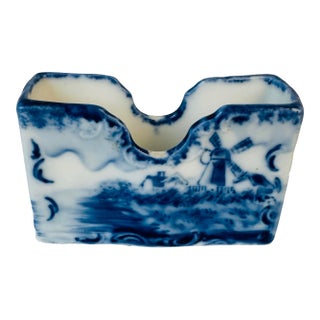 Vintage Delft Inspired Business Card Holder For Sale