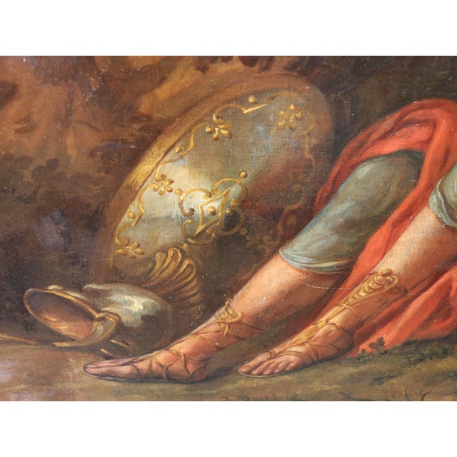 Epic-Gallant Scene Rinaldo and Armida, 18th-19th Century, Oil Painting on Canvas For Sale - Image 12 of 18