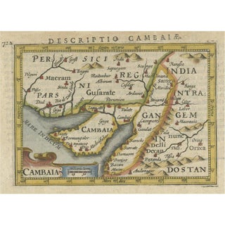 Antique Miniature Map of Pakistan, 1616 For Sale
