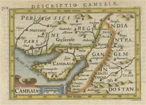 Antique Miniature Map of Pakistan, 1616