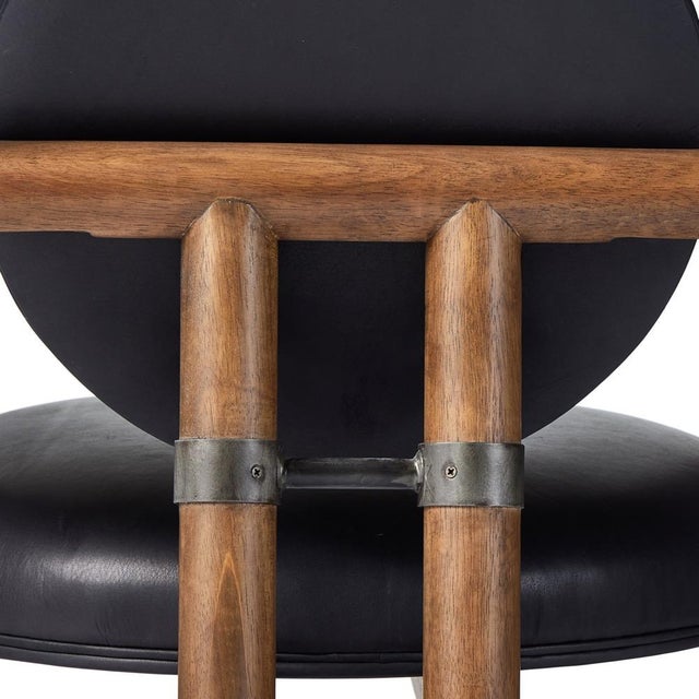 Contemporary Four Hands Bria Chair, Heirloom Black Leather For Sale - Image 3 of 12