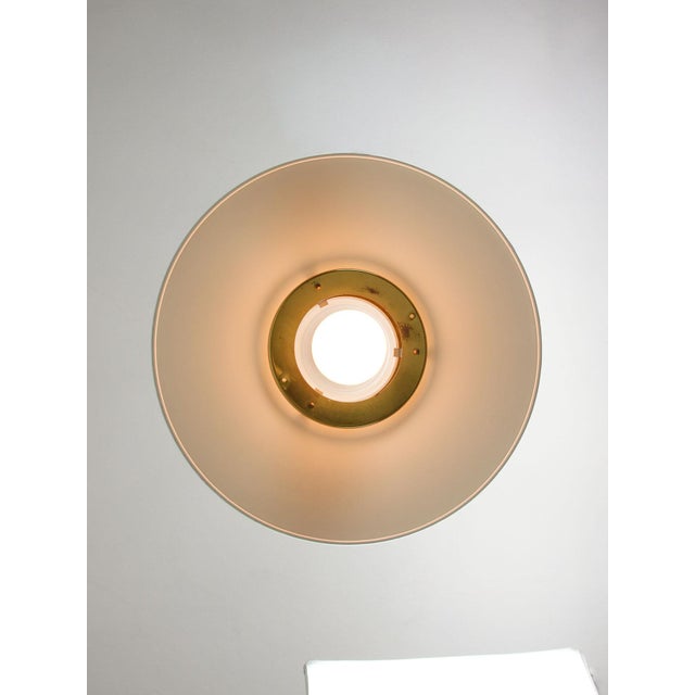 Vintage Italian Brass and Metal Saucer Pendant Lamp, 1970s For Sale - Image 11 of 18